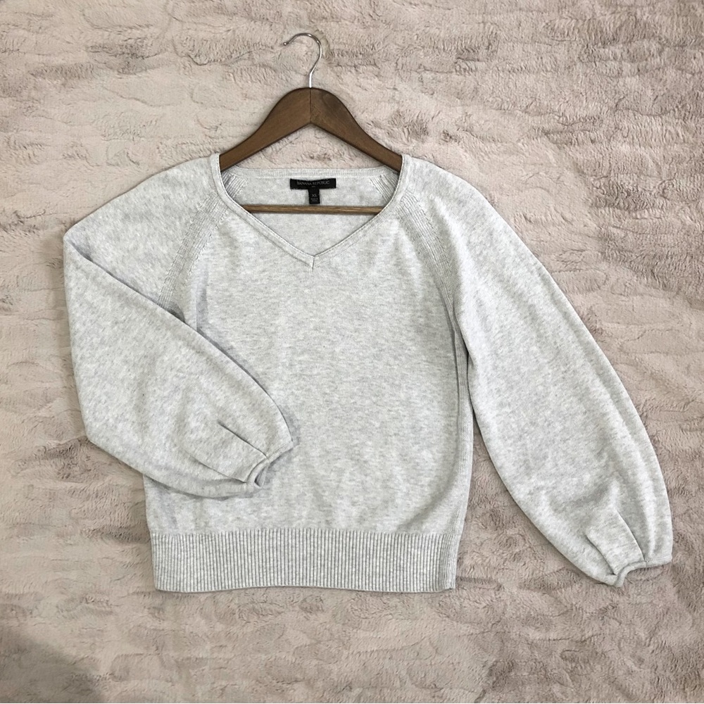 Banana Republic Grey V-Neck Sweater